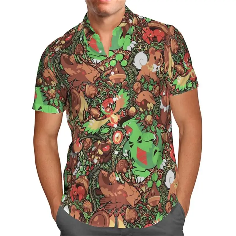 3d gedruckt hawaiian ische Berufung Revers Camisa Sommer Herren hemden Anime Männer Frauen Kleidung Mode Strand Kurzarm Bluse Image