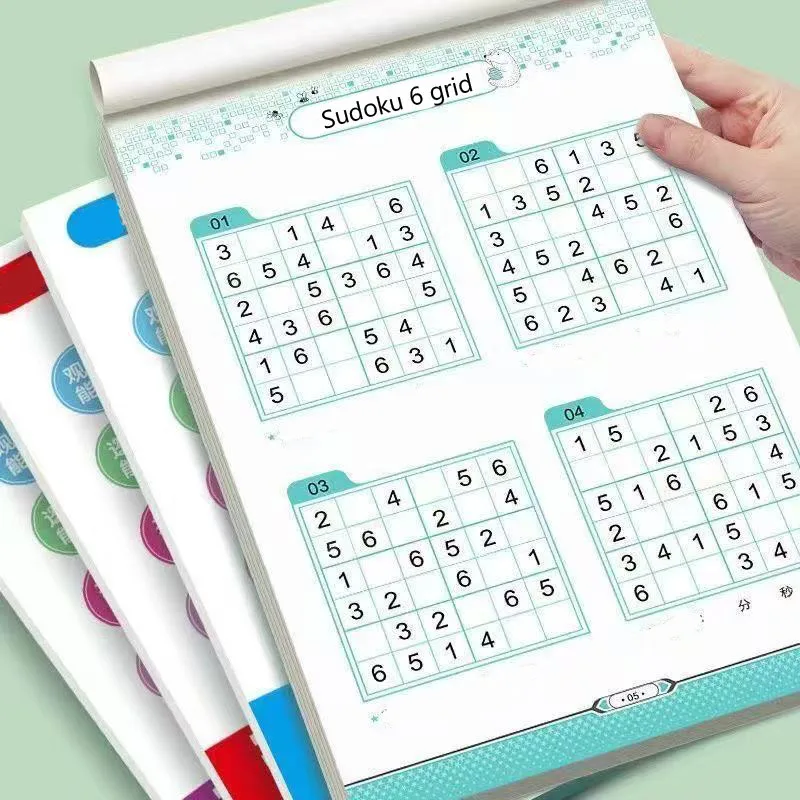 Sudoku-Buch für Anfänger, Kinder, Grundschüler, vier Sechs, neun Gitterspiele, logisches Denken, Leiter, Training, Puzzle-Spielzeug Image