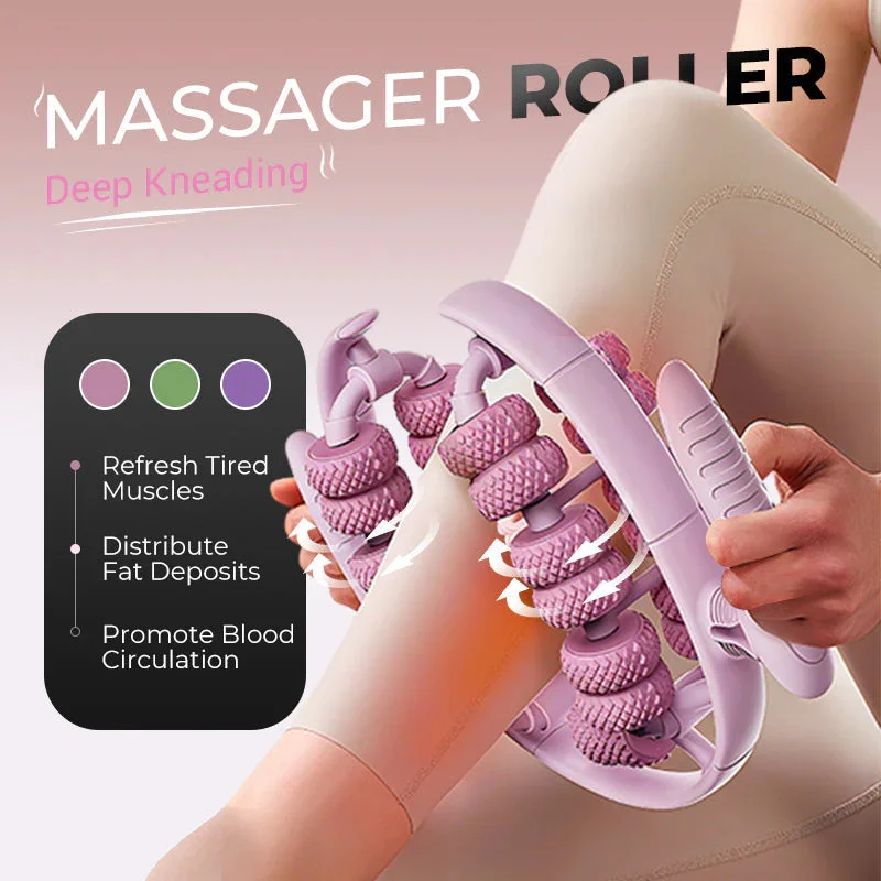 1 Stück Relax Ring Clamp Beinmassagegerät 360 ° Rundum-Massage, 26-Rad-Körpermassagegerät, Linderung von Müdigkeit, Rollenmassage, Wadenmuskel-Relaxer Image