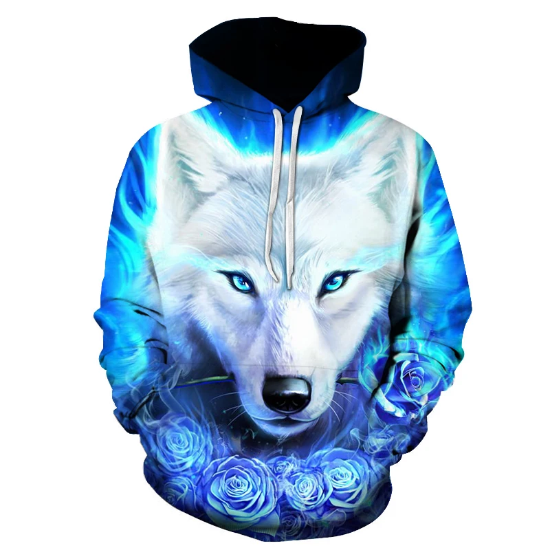 Tier Wolf 3D Gedruckt Mit Kapuze Sweatshirts Männer Frauen Mode Lässig Übergroßen Pullover Hip Hop Harajuku Streetwear Hoodies Image