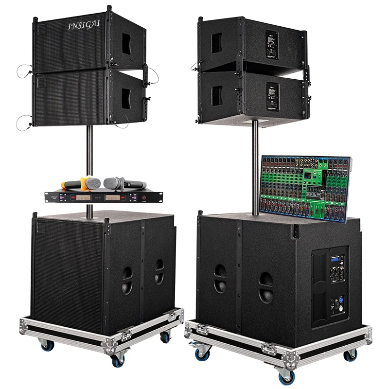 Heißer Verkauf Professionelle Line Array Lautsprecher Flight Case System Sound System Audio Outdoor Konzert Bühne Aktive Line Array Lautsprecher Image