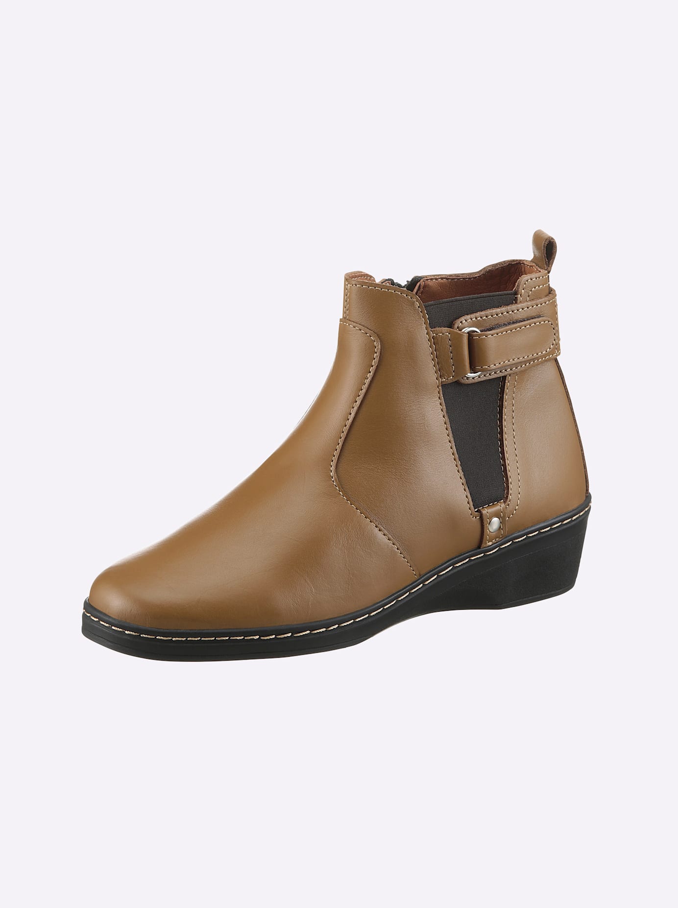 Stiefelette CASUAL LOOKS, Damen, Gr. 38, braun (camel), Glattleder, Schuhe Stiefelette