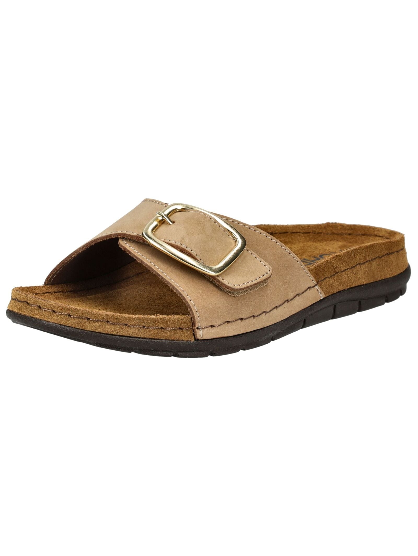 Pantolette ROHDE "Rohde Pantoletten Nubukleder", Damen, Gr. 41, beige (natur), Nubukleder, Schuhe Pantolette