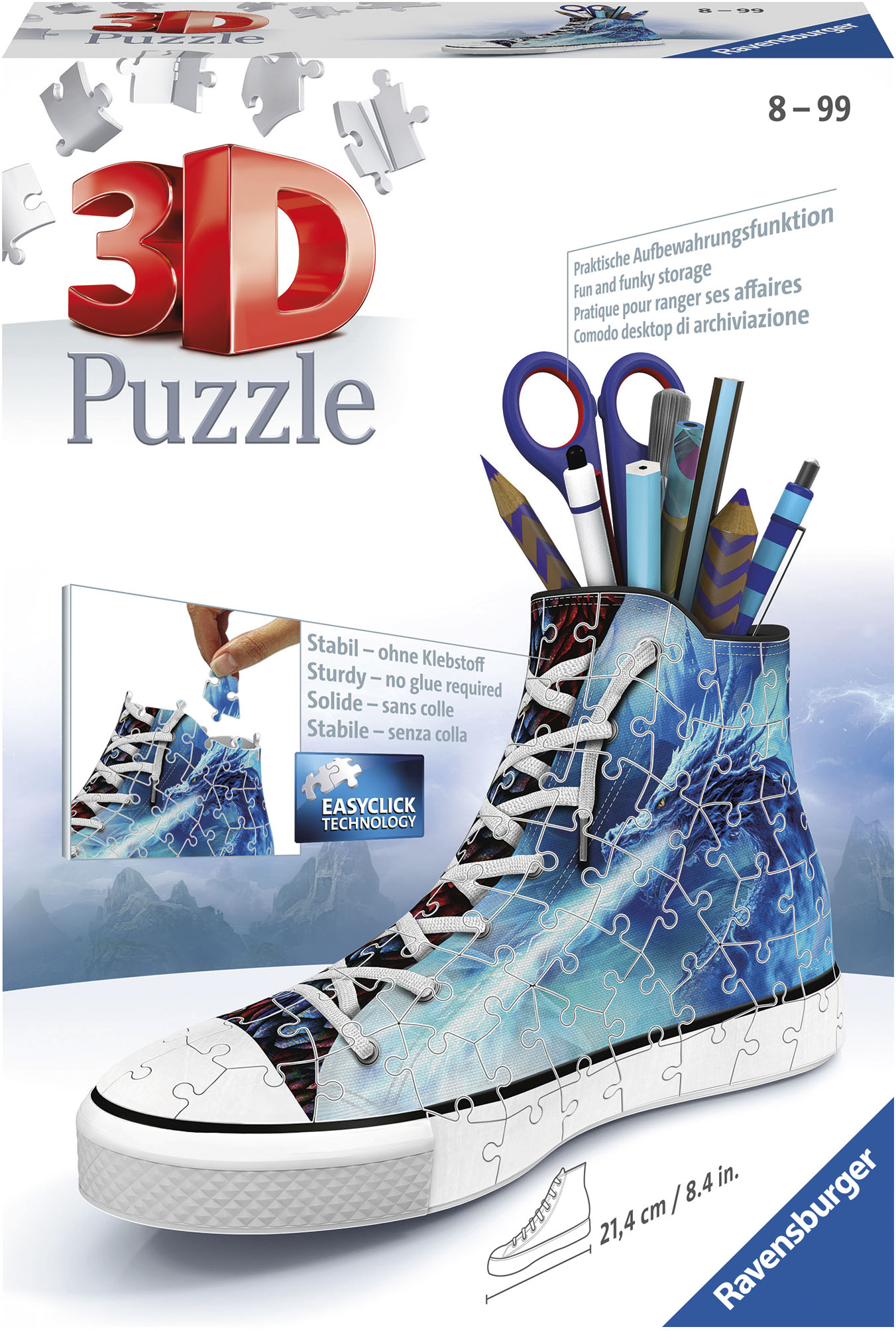 3D-Puzzle RAVENSBURGER "Sneaker Mystische Drachen", bunt, Puzzles, KinderH:13cm L:21cm, Kunststoff, Made in Europe, H:13cm L:21cm