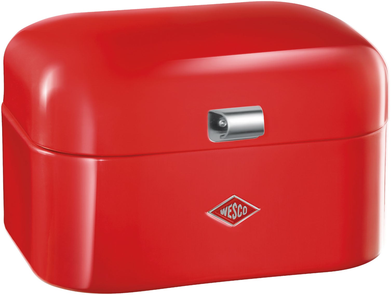 Brotkasten WESCO "Single Grandy - Brotdose", rotorange, B:26,8cm H:17,5cm, Lebensmittelaufbewahrungsbehälter, Brotkasten, Lüftungslöcher auf der Rückseite, Metallschaniere Image