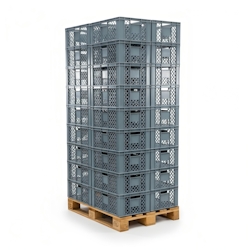 Logiplast 36 Stück Bäckerkisten Brotkisten 600 x 400 x 230 mm in grau Image