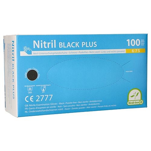 Medi-Inn Nitril Black Plus Einmalhandschuhe, Gr. S, schwarz, puderfrei, 10 x 100 Stück Image