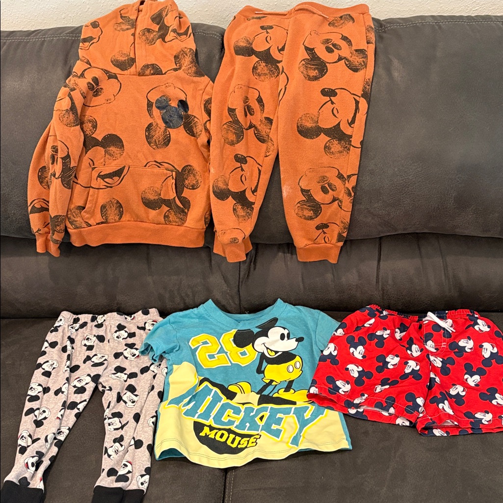 Disney Shirts & Tops | Disney Mickey Mouse Clothes Size 2t/3t Bundle | Color: Blue/Orange | Size: 2tb