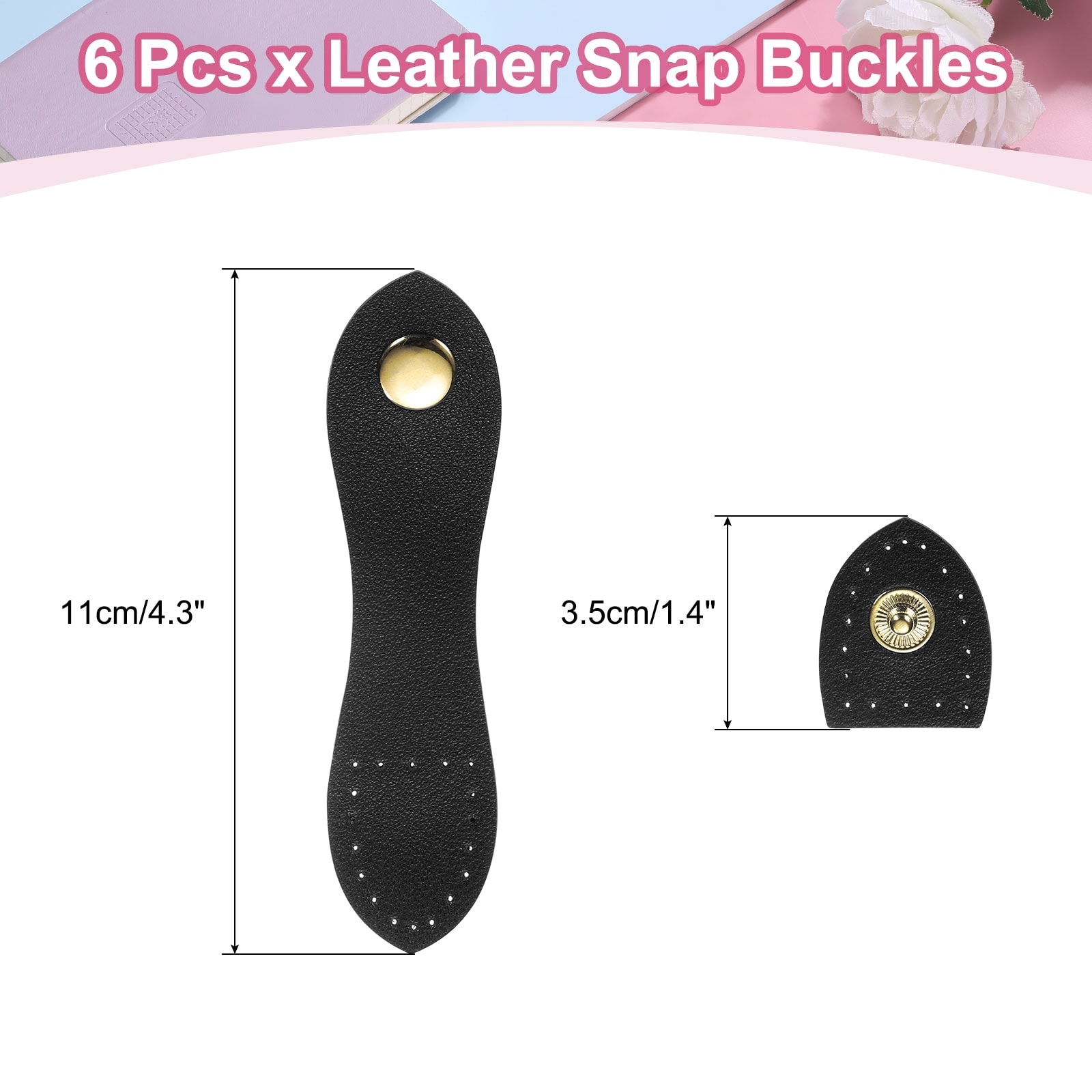 Leather Snap Buckles, Sew on Toggle Closure Buckle, Snap Buttons Tab Buckle Fasteners Buttons Replacement - 4.3