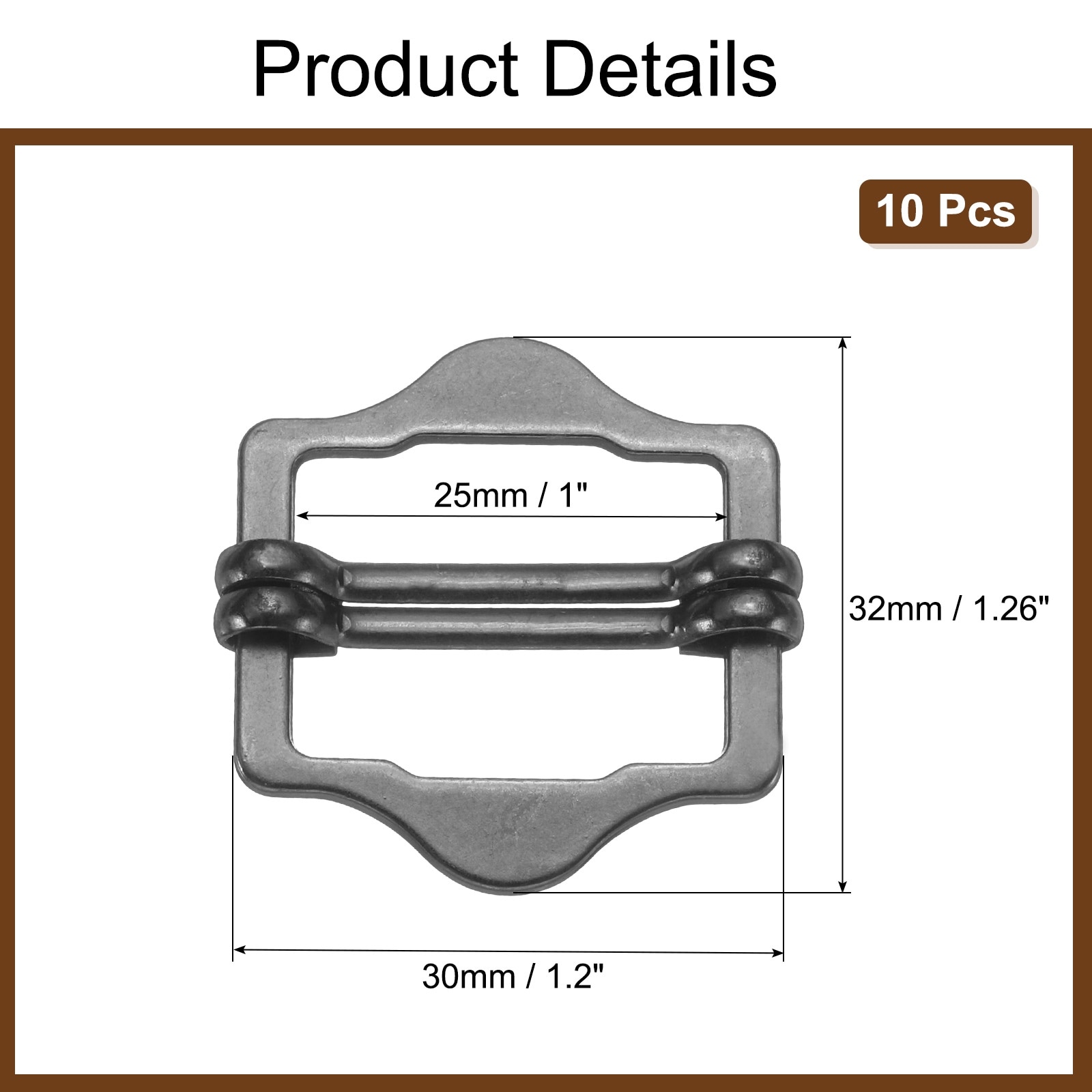 Adjustable Slide Buckle Metal Strap for Suit Vest Purse Bag Hardware Making Supplies