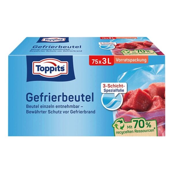 Toppits Gefrierbeutel 75 Stück, 25x27 cm Image