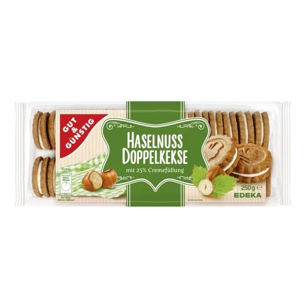 Gut & Günstig Haselnuss Doppelkekse 250 g Image