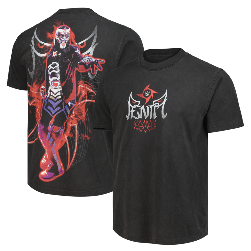 Schwarzes kastenförmiges Herren-T-Shirt mit Penta-Porträt Image