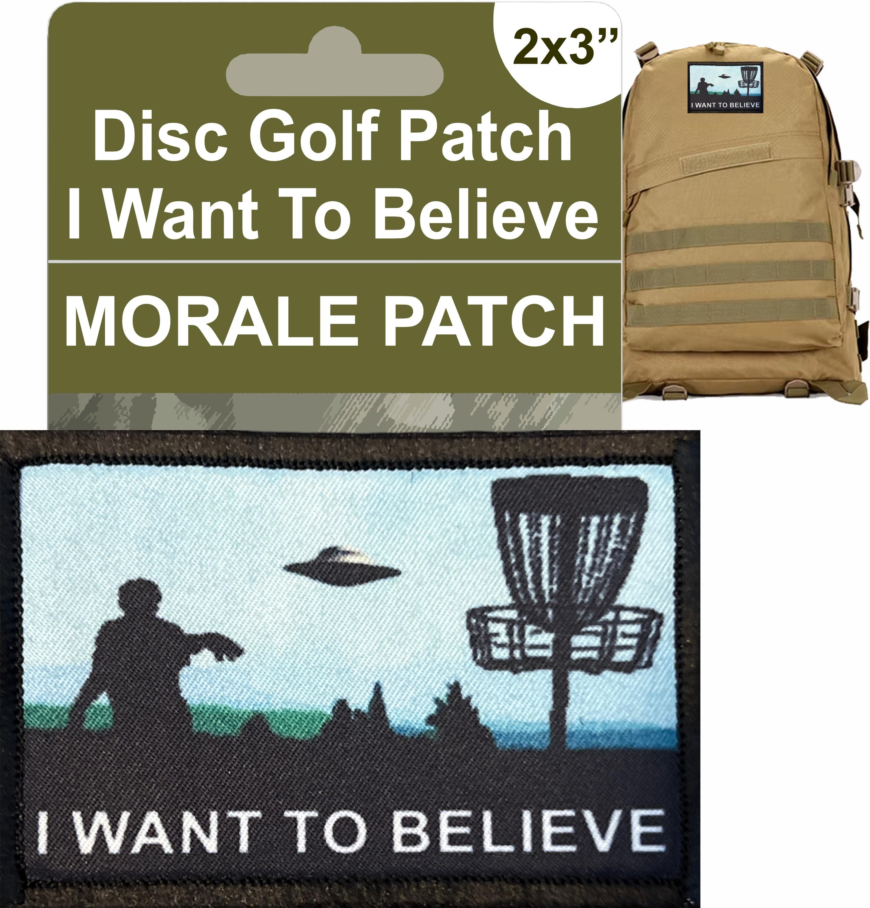 "Toppa morale \"I Want to Believe\" per Disc Golf / Toppa per borse da Disc Golf / Toppa da golf / Toppe con velcro per Disc Golf / Toppa \"I want to beli"