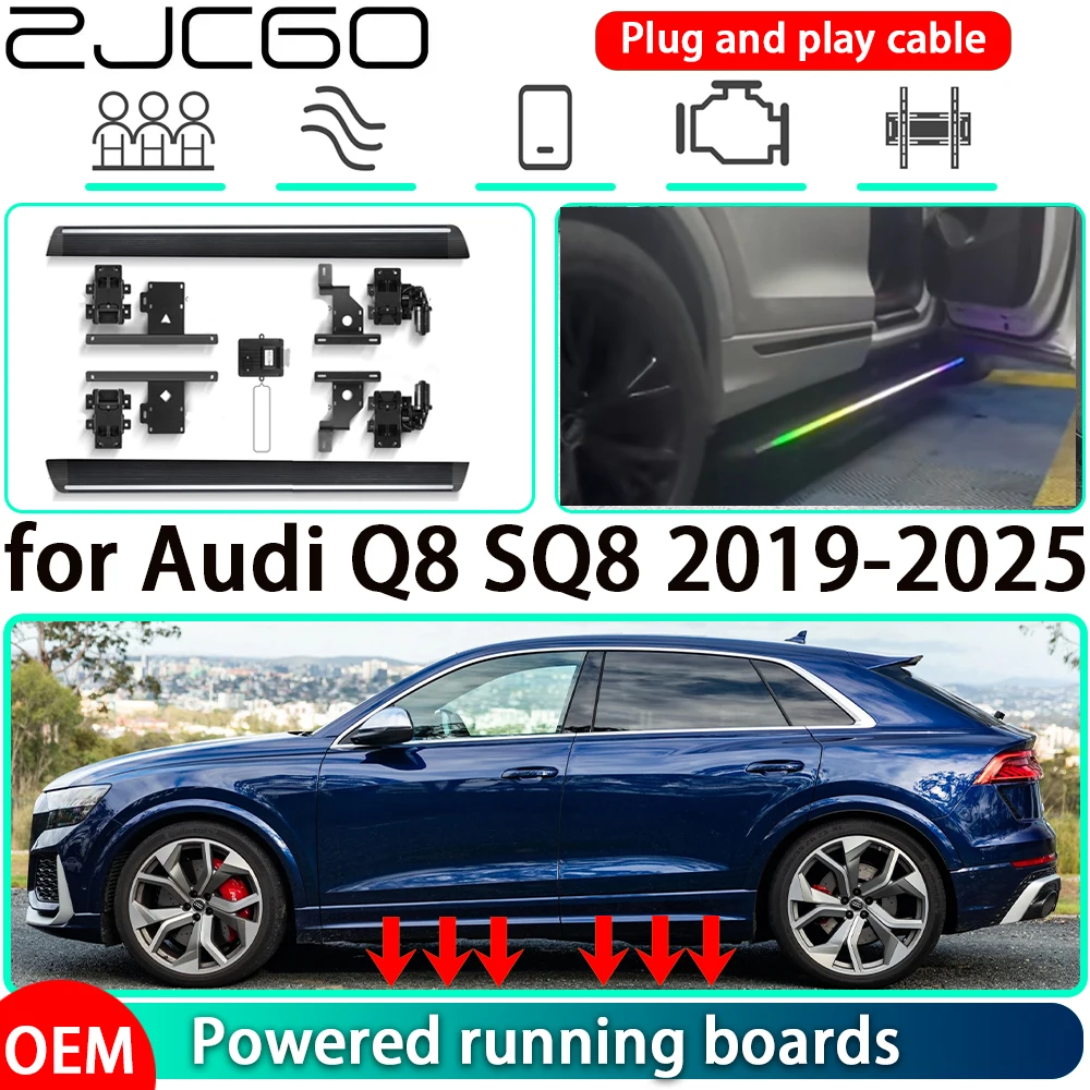 für Audi Q8 SQ8 2019–2025 OEM SUV Electric Power Trittbretter Board Türschwelle Dual Motor einziehbare Seitenschritte Plug and Play Image