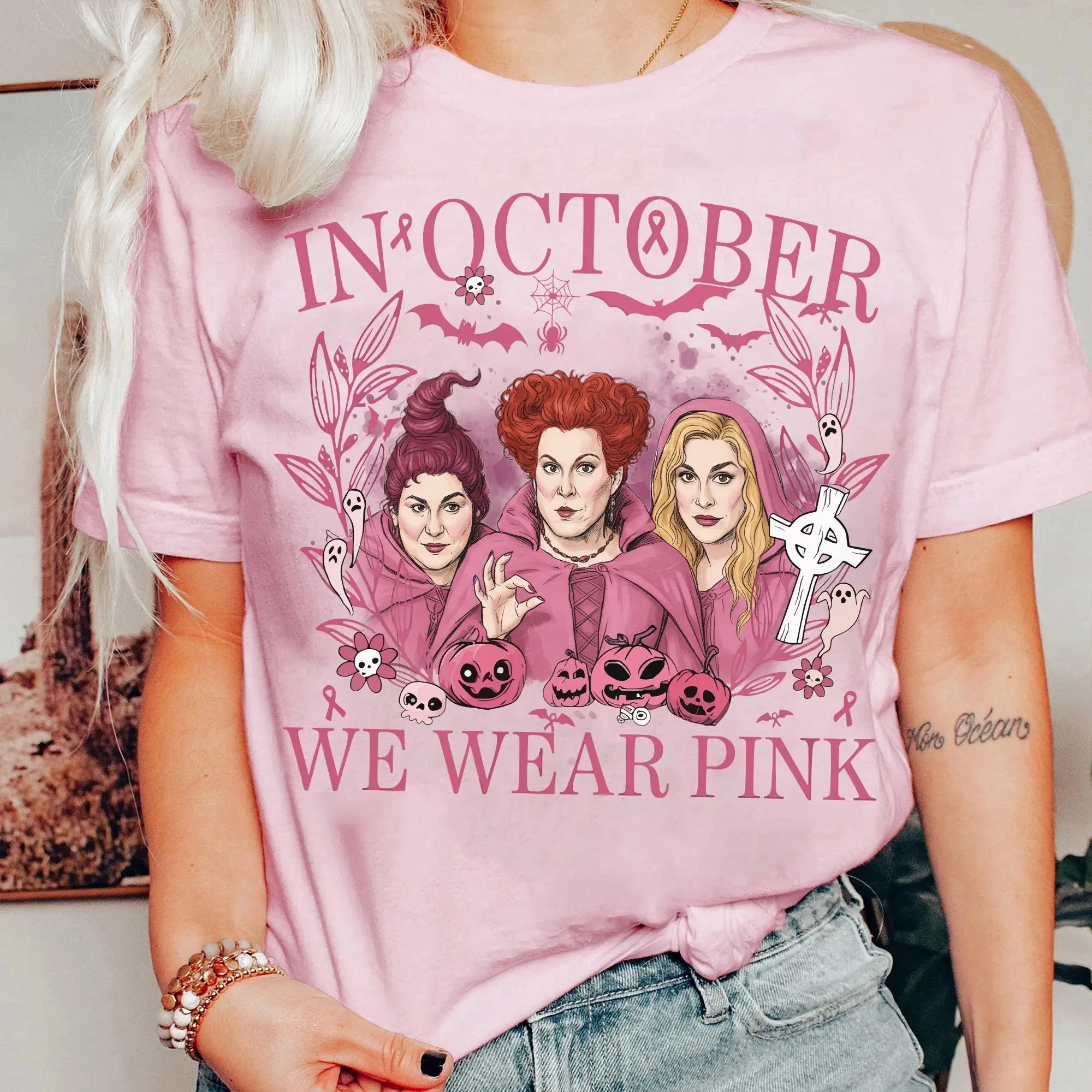 Im Oktober tragen wir rosa Disney Villains Girls Bad Girls Have More Fun Shirt Brustkrebs-Bewusstseins-Shirt Image