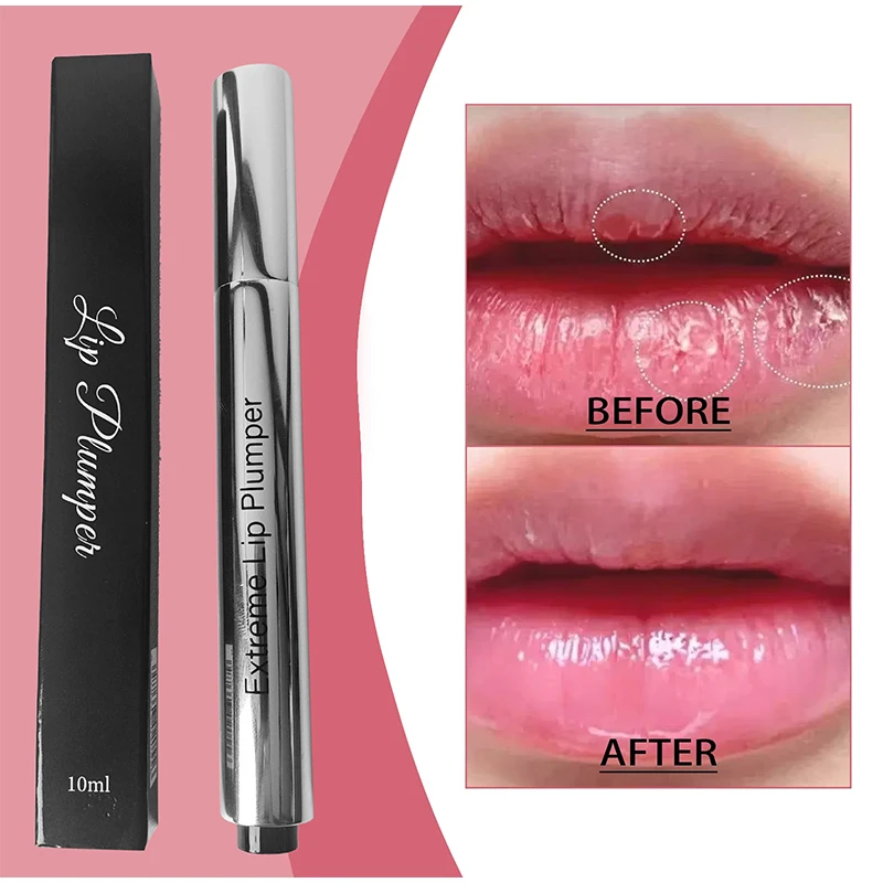 Kollagen-Lippenpolsteröl, sofort langanhaltend, Volumen, spendet tief feuchtigkeitsspendend, reduziert Lippenlinien, leichtes, nicht klebendes Lippenbalsamöl Image
