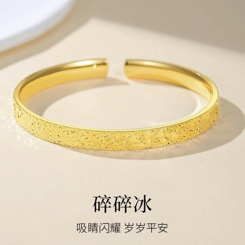 Echtes 18-Karat-Gold-Armband mit gebrochenem Eis für Damen, Party, Bankett, Boutique-Schmuck, AU750, 18 Karat, kein Entwickeln, solides Armband, Trend Image