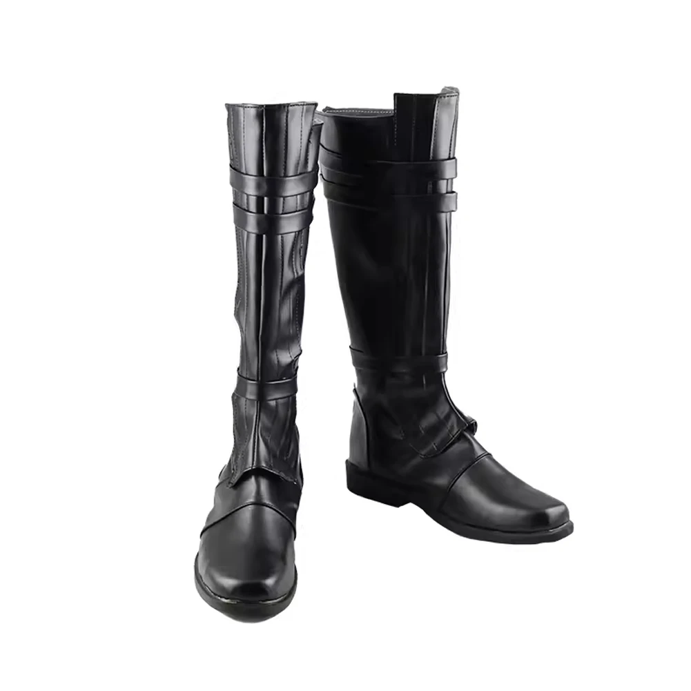 Neue modische Erwachsene Herren Power Knight schwarze PU-Lederstiefel Halloween Feier Party Kostüm Ball Bühne Rollenspiel Schuh Image