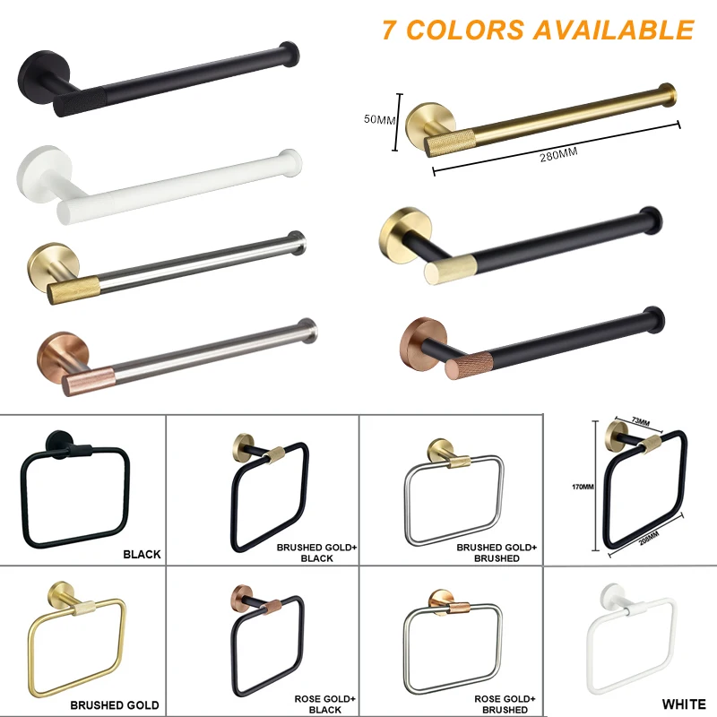 Porte-serviettes de salle de bain, crochet, accessoires de quincaillerie, support de rangement, porte-serviettes en acier inoxydable 304, porte-serviettes en or brossé