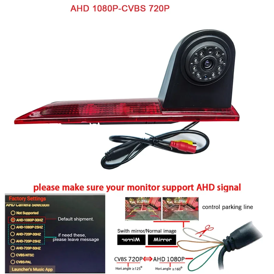 1920*1080P AHD Auto Kamera Für Ford Transit Benutzerdefinierte Bremslicht Kamera 2012 ~ 2020 Van Reverse backup Kamera Image