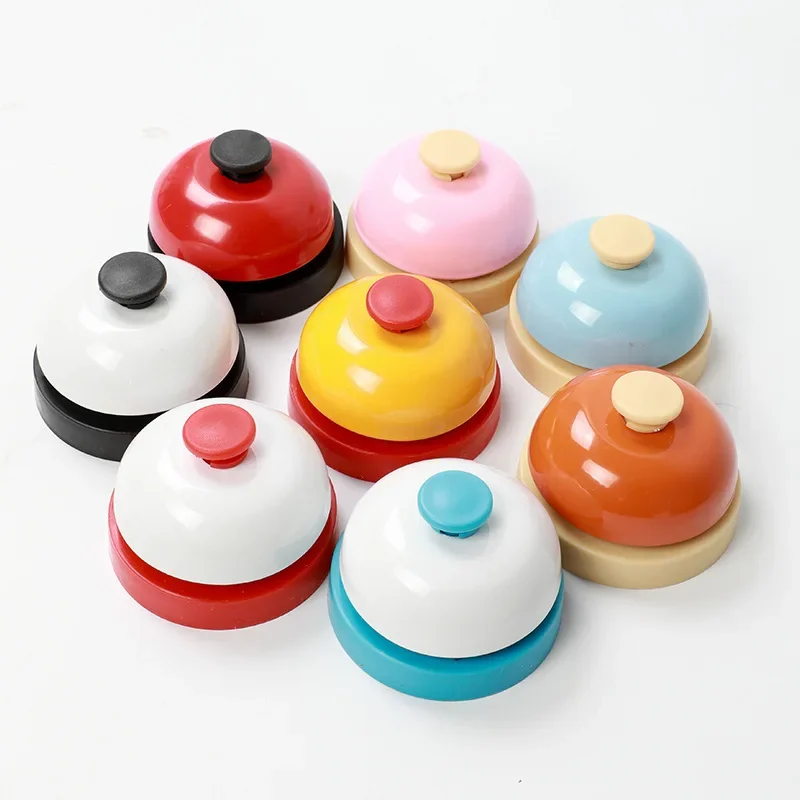 Set in verschiedenen Farben, moderne Handglocke aus Metall – Anrufglocke für Küche, Restaurant, Bar, Tischspiele, Haustiertraining, interaktiver Spaß Image