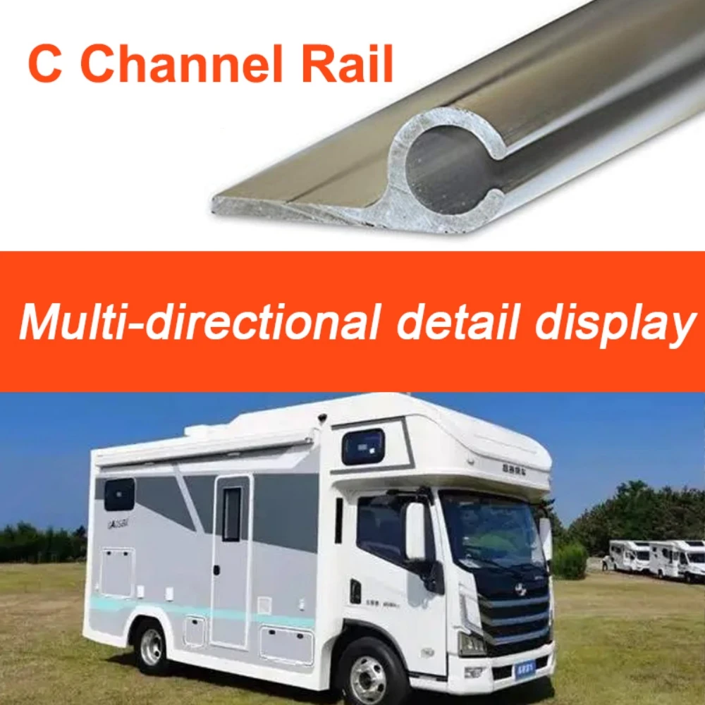 C-Kanal-Markisen-Schienenstreifen, Wohnmobil, für VW, Wohnwagen, Wohnmobil, 8 x 0,5 m Streifen mit D/S-Band, 400 cm, für Camping/Markisen/Zelte Image