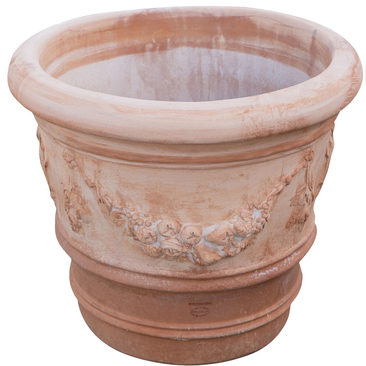 BISCOTTINI INTERNATIONAL ART TRADING Biscottini Blumentöpfe 60x60x53 cm - Runder Terrakotta Topf - Innen Blumentöpfe - Außen Blumenkasten für den Garten Made in Italy - Runder Balkontopf Image