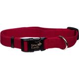 New Earth Adjustable Personalized Soy Dog Collar in Cranberry, X-Large/XX-Large, Red