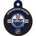 Edmonton Oilers NHL Personalized Engraved Pet ID Tag, 1 1/4" W X 1 1/2" H, Large, Black