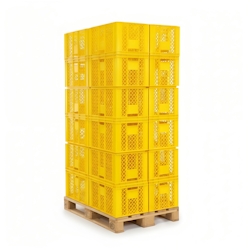 Logiplast 36 Stück Bäckerkisten Brotkisten 600 x 400 x 320 mm in gelb Image