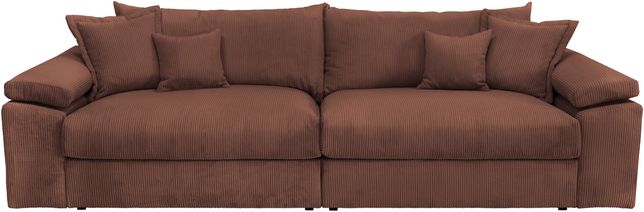 Big-Sofa HOME AFFAIRE "Soft&Cosy XXL, B: 303 cm - OTTO. Verlässliche Qualität.", terracota, B:303cm T:123cm, 100% Polyester, Sofas, Big-Sofa, Mega-Sofa, Cord oder Chenille-Struktur, mit Federkern & 4 Zierkissen, Topseller
