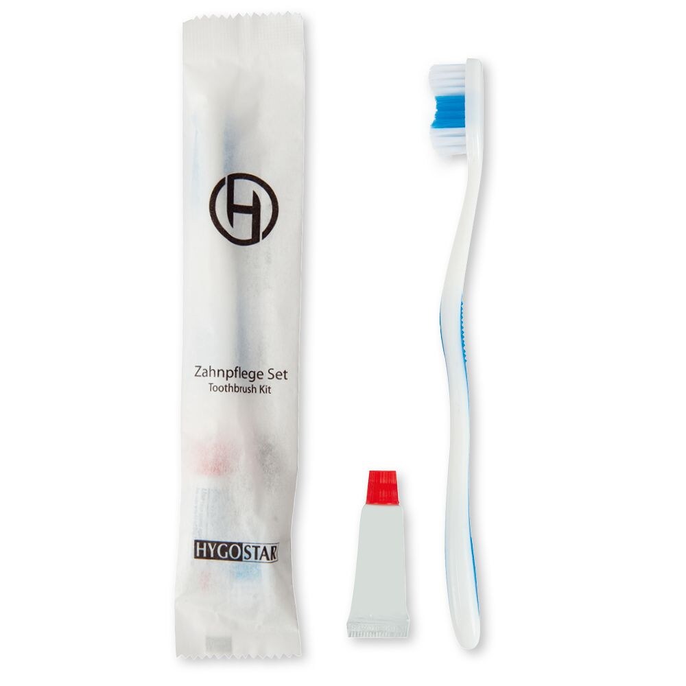 Zahnpflege-Set Weiss 50 Stück Zahnbürste und Zahncreme einzeln verpackt Image