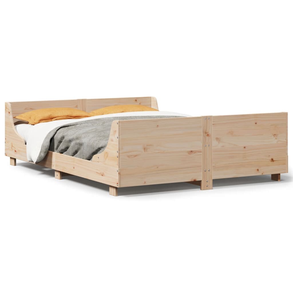 vidaXL Massivholzbett ohne Matratze 120x190 cm Kiefernholz Image