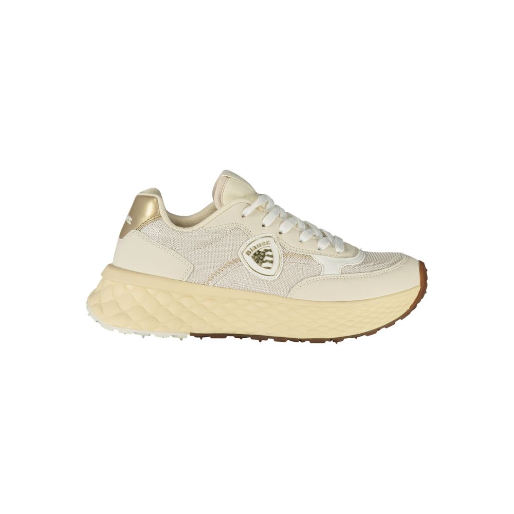 Beige Schnür-Mesh-Sneaker US 39