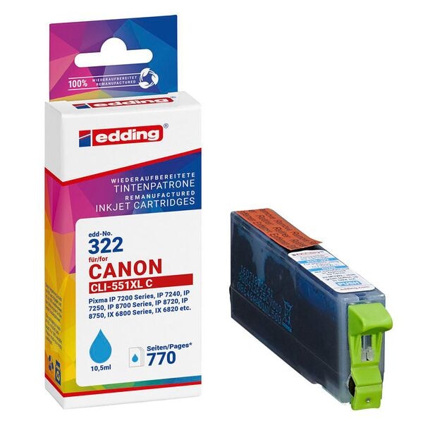 Edding Tintenpatrone ersetzt Canon »CLI-551 XL« cyan Image