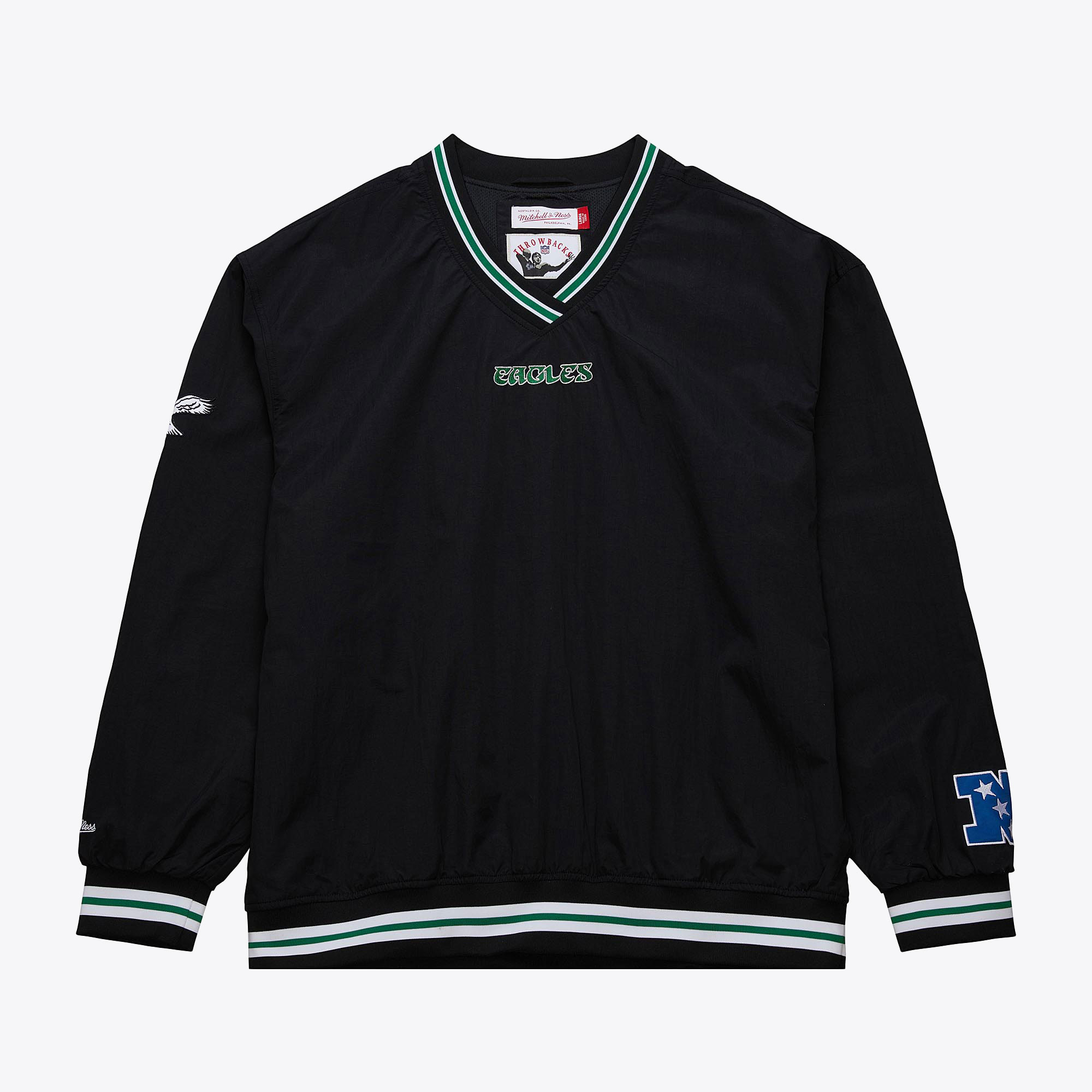 Philadelphia Eagles Mitchell & Ness Klassischer Nylonpullover mit Vintage-Logo Image