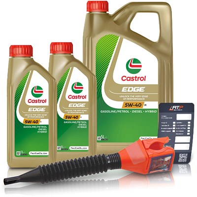 Castrol 7 L EDGE 5W-40 M + Ölwechsel-Anhänger + Einfülltrichter [Hersteller-Nr. 15F710] Image