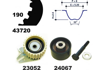Mapco Zahnriemensatz [Hersteller-Nr. 23720] für Opel, Alfa Romeo, Saab, Fiat, Vauxhall Image