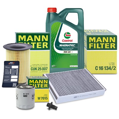 Mann-filter Inspektionspaket Set A + 5l 5W-20 E Motoröl [Hersteller-Nr. 41109263] für Ford Image