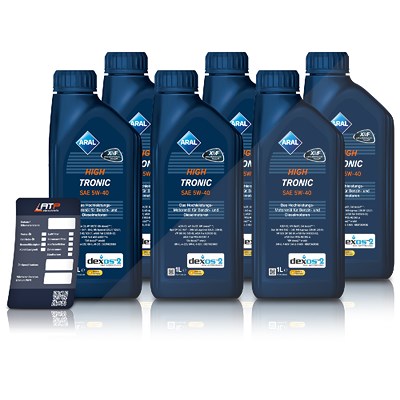 Aral 6x 1 L HighTronic 5W-40 + Ölwechsel-Anhänger [Hersteller-Nr. 15F47B] Image