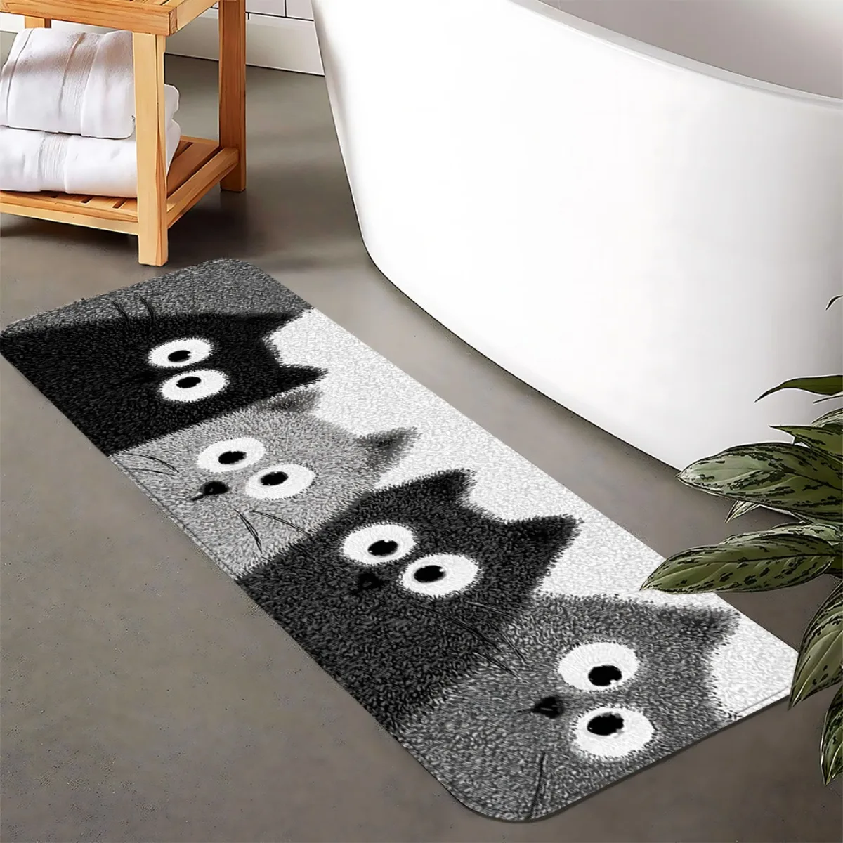 VIKAMA Cartoon 4 Kittens Carpet Bathtub Floor Mat Soft Doormat Kitchen Rug Winter Soft Living Room Carpet Rug For Bedroom Home D