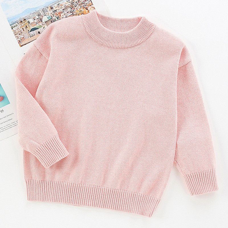 Kids Unisex Sweater Solid Color Long Sleeve Keep Warm Outdoor Fashion Blue Fall Clothes 4-12 Years