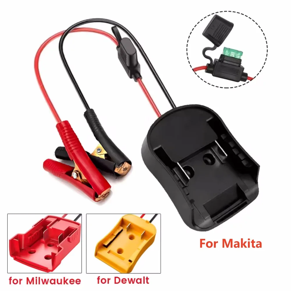 Power Wheels Adapter für Dewalt Makita Akku Dewalt Adapter mit Schalter Sicherung und Kabelklemmen 12AWG Draht DIY Ride On Truck RC Image