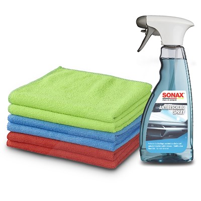 Sonax 500ml AntiBeschlagSpray + Microfasertücher 6er Pack 40 x 30 cm [Hersteller-Nr. 03552410]