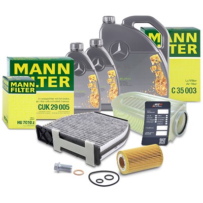Mann-filter Inspektionspaket Set A + 7l 5W-30 Motoröl [Hersteller-Nr. 41109329] für Mercedes-Benz Image