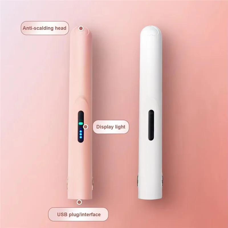 AA20-Kabelloser Lockenwickler – über USB wiederaufladbar, schnelles Aufheizen, Akku mit großer Kapazität, tragbarer Mini-Lockenstab für Frauen Image