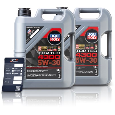 Liqui Moly 10 L Top Tec 4300 5W-30 + Ölwechsel-Anhänger [Hersteller-Nr. 3741] Image