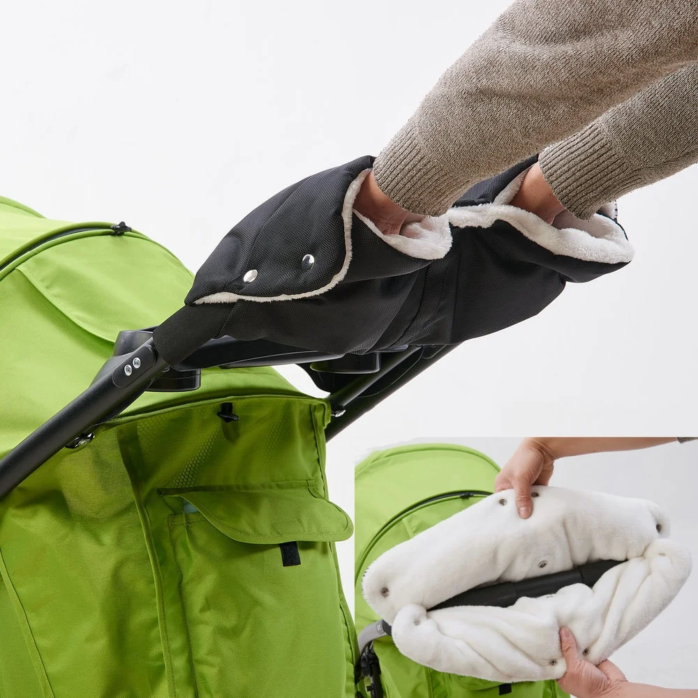 Warme Baby Kinderwagen Handschuhe Dicke Kinderwagen Hand Muff Wagen Kinderwagen Fleece Abdeckung Warenkorb Zubehör Image