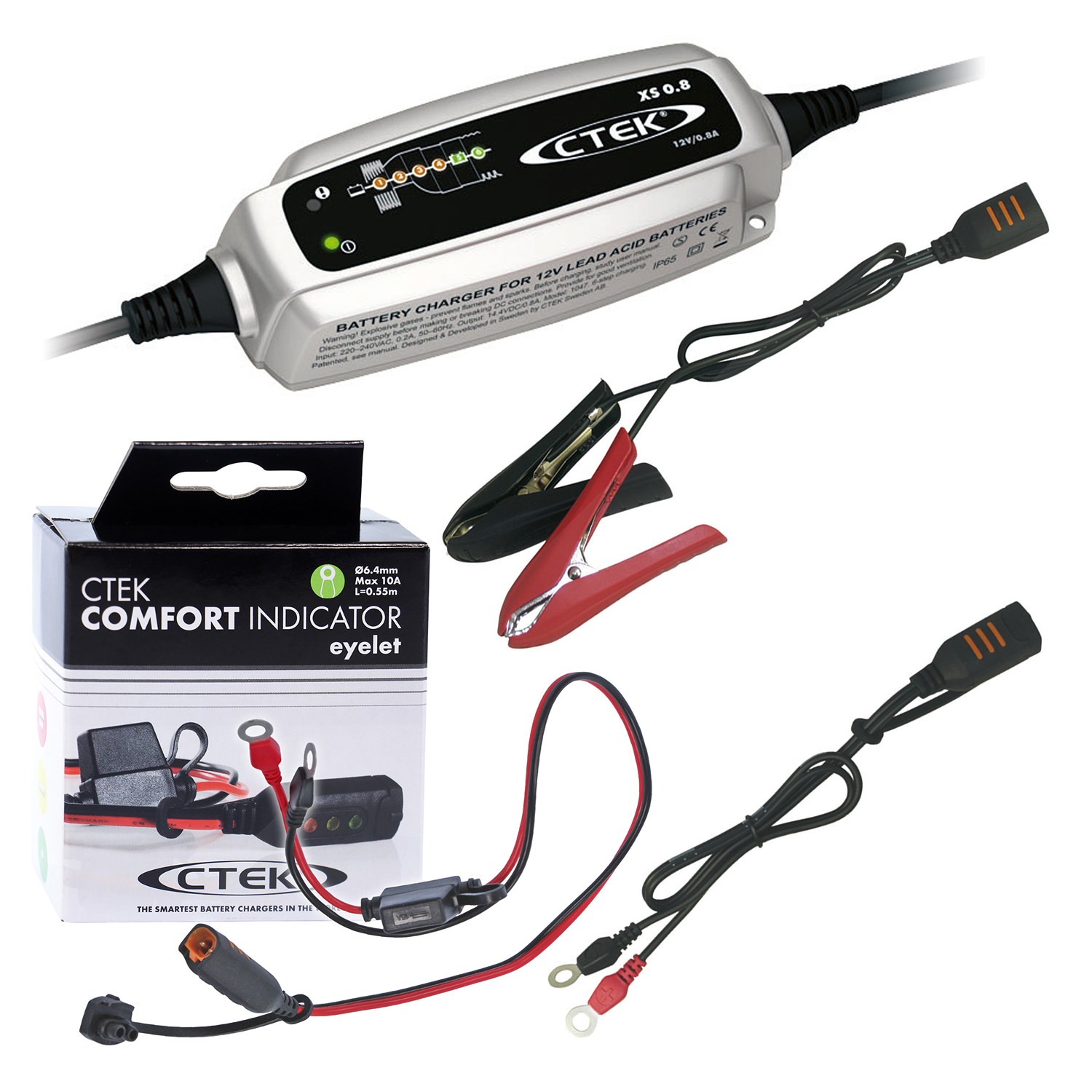 Ctek XS 0.8 +Comfort Indicator Ringkabel M6 [Hersteller-Nr. 10850372] Image